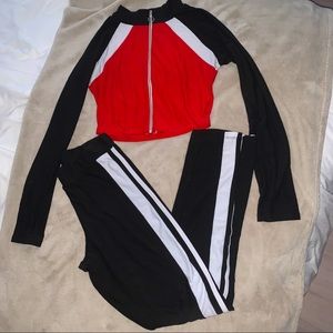 Black/Red Two-Piece Set from Fashionova (M)
